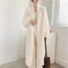 Herbst Winter Strickjacke Pullover Damen Mittellang Knöpfe Sexy Slim Imitation Nerz Gestrickte Strickjacke Jacke Weiblicher Pullover