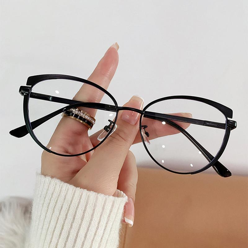 

Винтажные очки «кошачий глаз» женские Новая мода Очки для защиты от синего света Стильные разноцветные оправы Декоративные очки transparent lenses чёрный