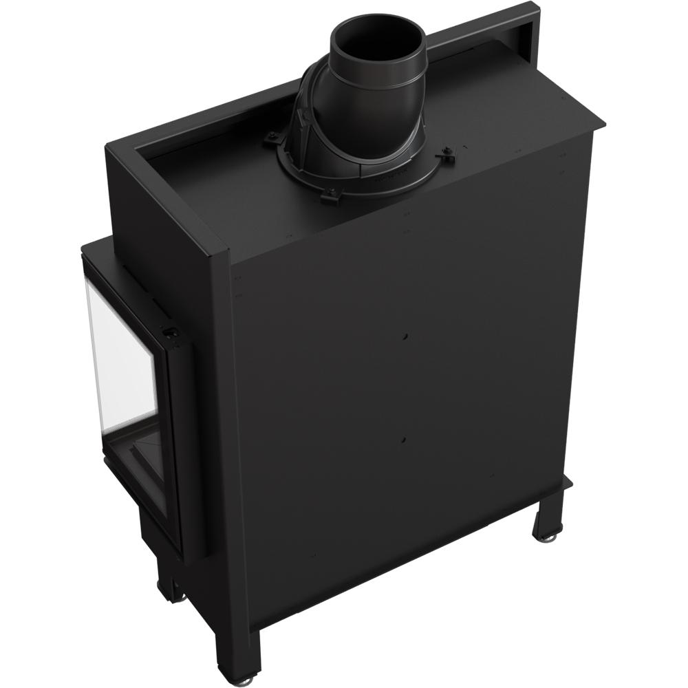 Steel fireplace KRATKI LUCY SLIM right 10 kW Ø 160