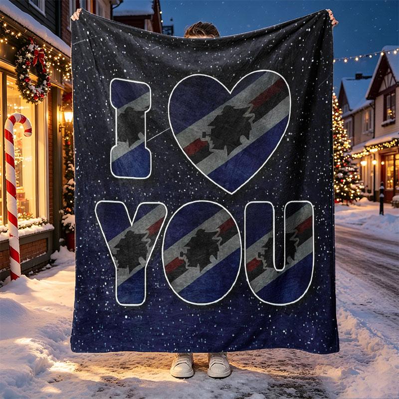 UC Sampdoria Pattern Blanket for Home Decoration, Bed, Sofa, Car Travel, Camping, Suitable for All Seasons, Birthday Christmas Gift