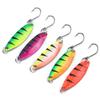 5pcs Colorful Walleye Trout Spoon Bait Metal Crankbait Hard Spoon Spinner Lure Single Hook