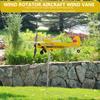 3D Plane Weather Vane Creative Chic Metal Airplane Garden Weather Vane Plug Decor Anti-corrosion Ornaments for Family Courtyards