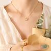 18k Gold-Plated Korean Minimalist Butterfly and Seashell Necklace & Earring Set