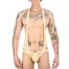 Mens Sleeveless Body Chest Harness Halter Neck Mankini Jockstrap Lingerie Underwear Leotard Bodysuit