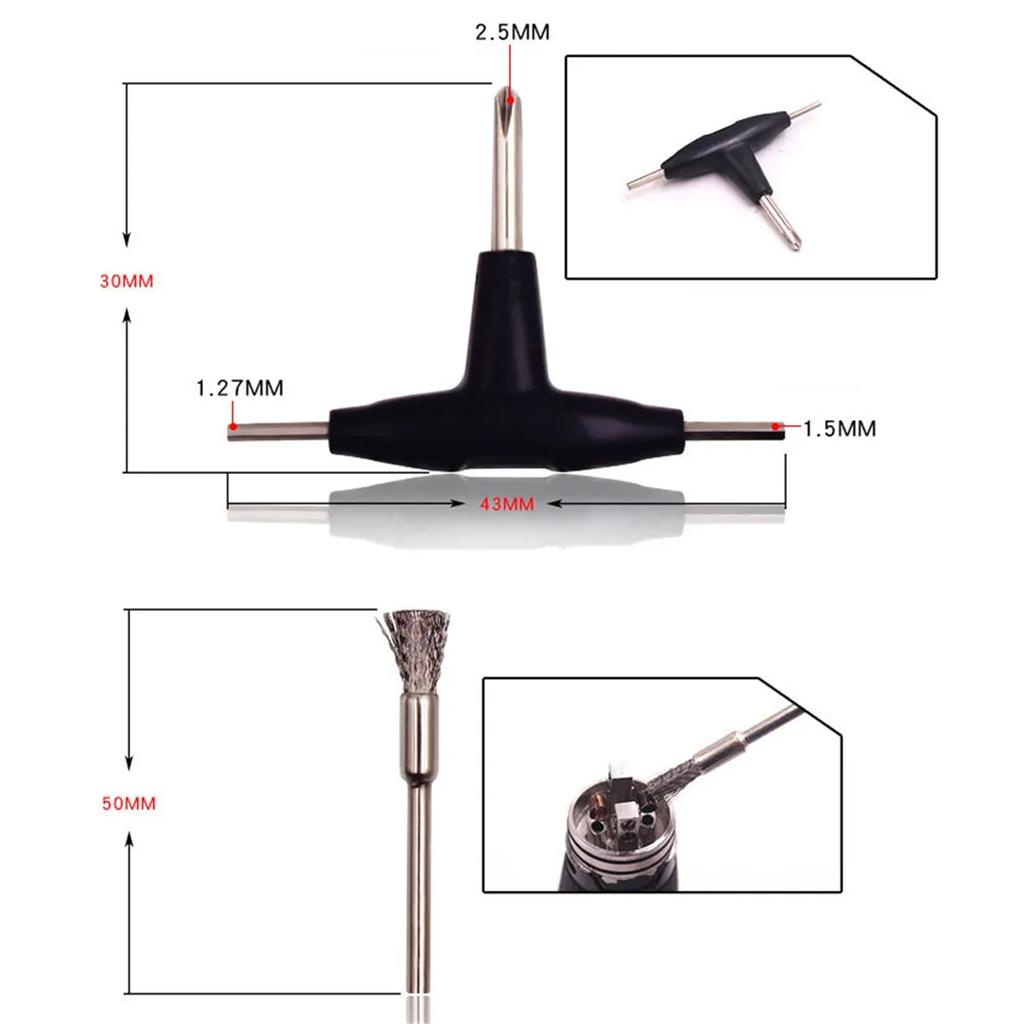 Kit de Ferramentas de Reparo com 9 Peças Pinças de Cerâmica Tesoura de Algodão Escova Chaves de Fenda Barra Enroladora