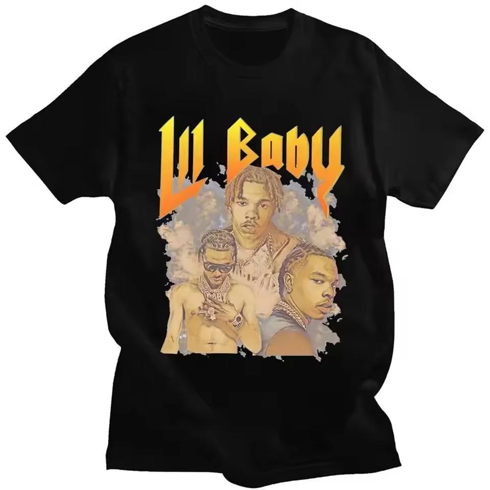 Hip Hop Rapper Lil Baby Graphic Print Unisex Clothing Tee Shirt Homme New Short Sleeve Round Neck Printing Pullover TShirt 50384