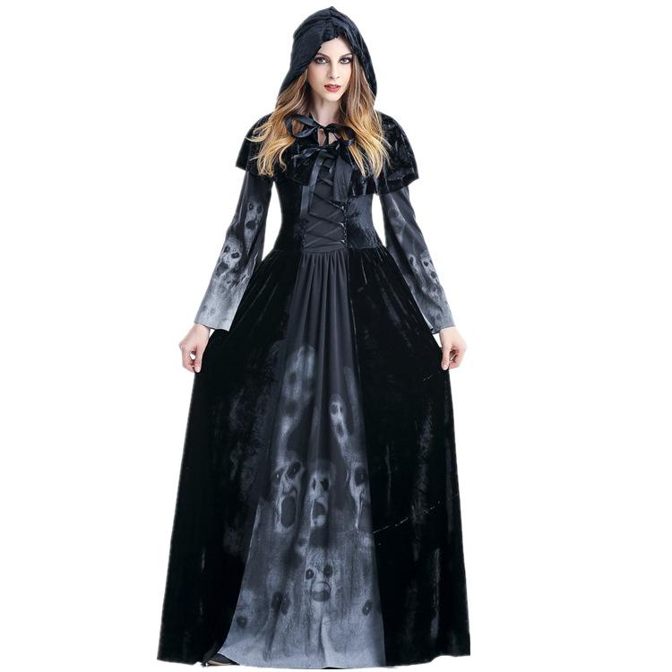 Хэллоуинское платье взрослого жнеца, страшный костюм вампира с черепом, костюм для бара, ДС, сцены XXL