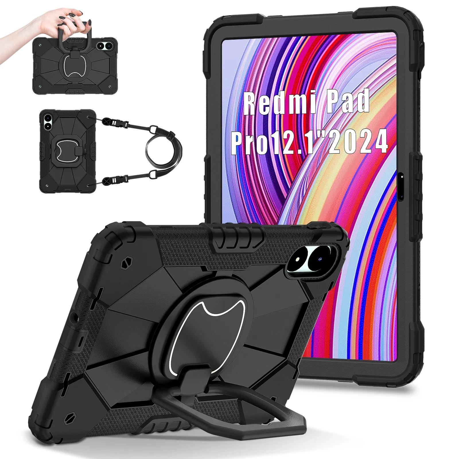 Étui pour Tablette pour Redmi Pad 2 11 Pro 12.1 pouces Étuis de Protection Housse en Silicone pour POCO Pad 12.1 Funda Redmi Pad SE 4G 8.7 noir