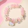 Sanrio Cinnamoroll Crystal Beaded Bracelet - Handmade Cartoon Gift for Female Students, Friends, and Couples.