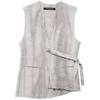 Fashion Style 2024 Autumn New Women's Clothing Stylish Linen Sleeveless V-neck Loose Vest 8106904