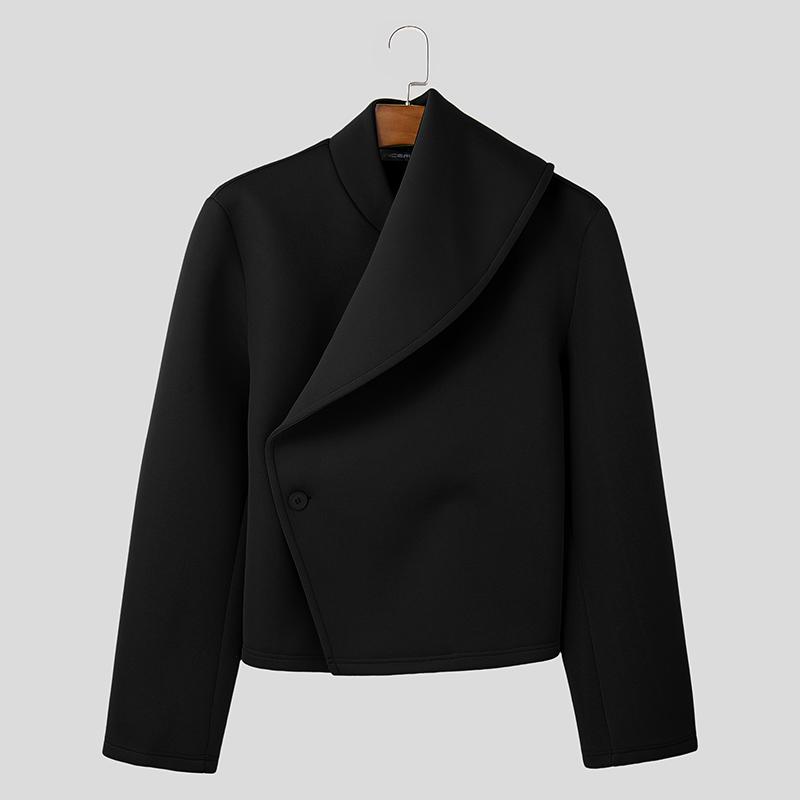 

INCERUN Мужской лацкан с длинным рукавом и боковым перекрещиванием Короткий блейзер Повседневные куртки Пальто 5XL