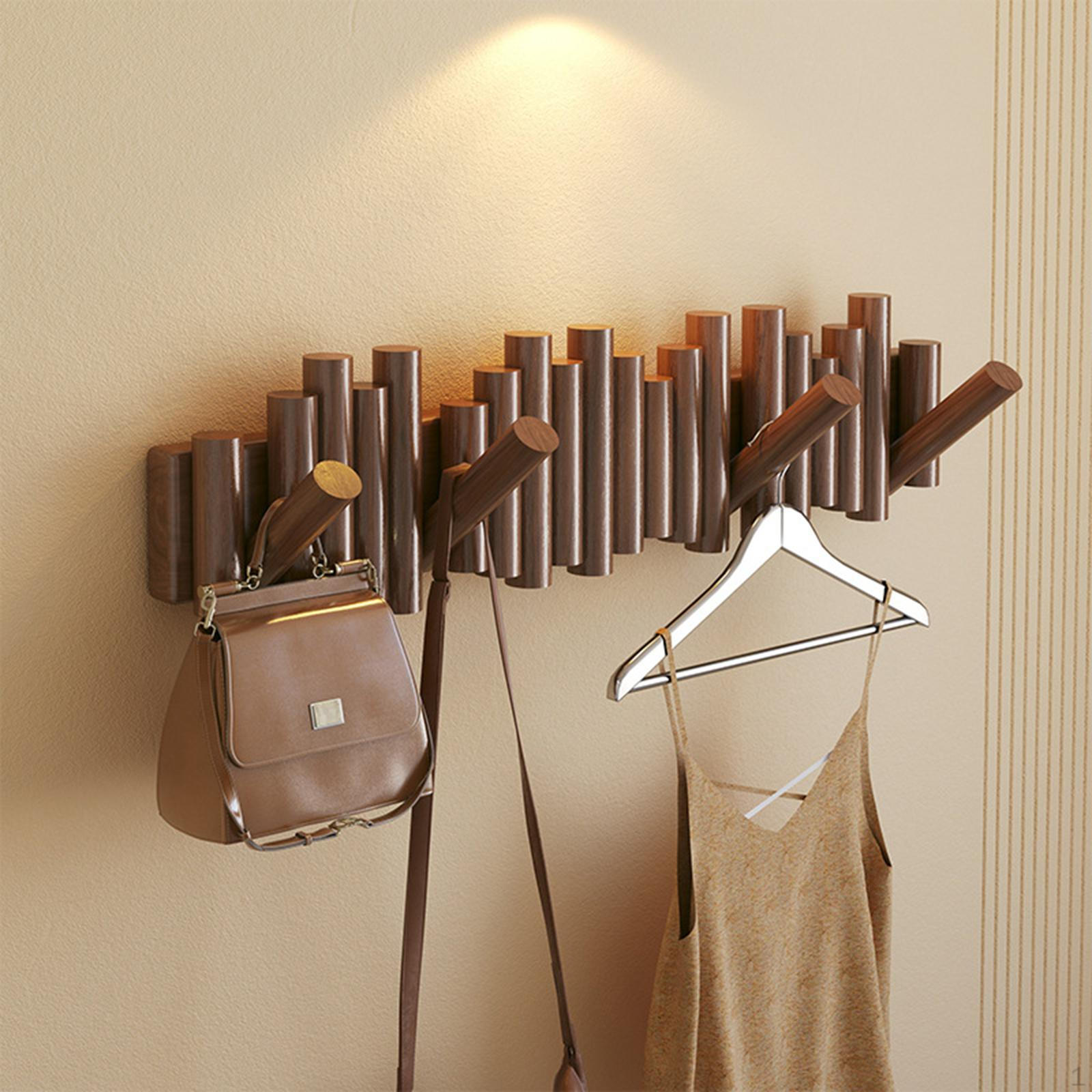 

Coat Rack,Wall Hooks for Hanging Space Saving Easy Installation Organizer Wooden Ornament Sturdy