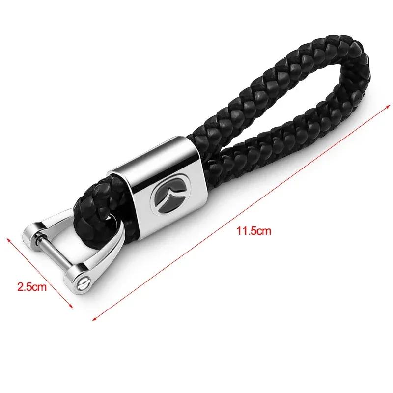 Car Woven Rope Keychain Ornaments Leather Keyring Gifts For Mazda 2 3 6 5 Atenza CX3 CX5 MX5 CX7 Axela CX30 CX90 CX60 CX50 MX30