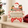 Christmas Countdown Box Calendar, 25 Days Until Advent Vintage Holiday Home Decoration Farmhouse Wooden Table Sign for Indoor Decor Eve Calendar