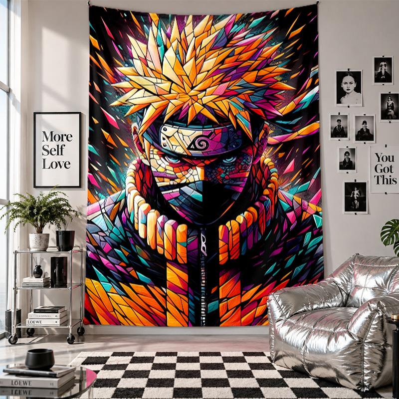 Wall TapestryNaruto Uzumaki Art Hanging Cloth Decorative Background Cover for Room Decoration