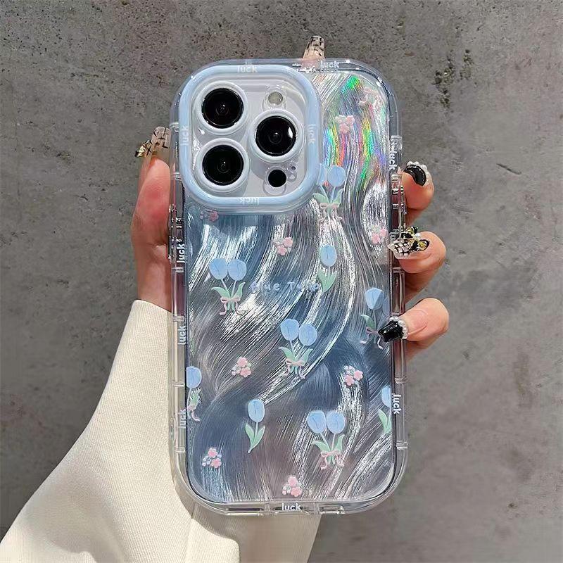 Feather Tulip Apple Phone Case 16 15PROMAX Women 14 14promax Trend 13PR0 11PRO
