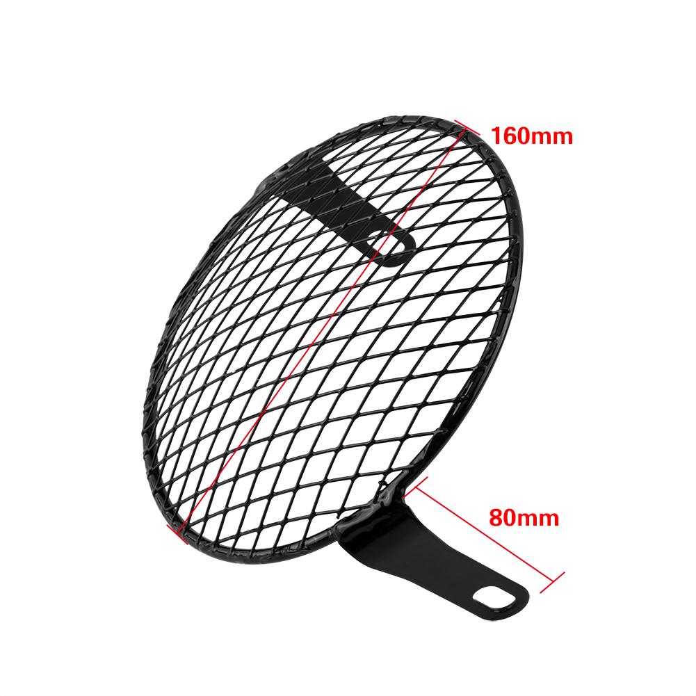 6.3\\\\\\\" Retro Motorcycle Grill Diamond Side Mount Headlight Cover Mask Cafe Racer