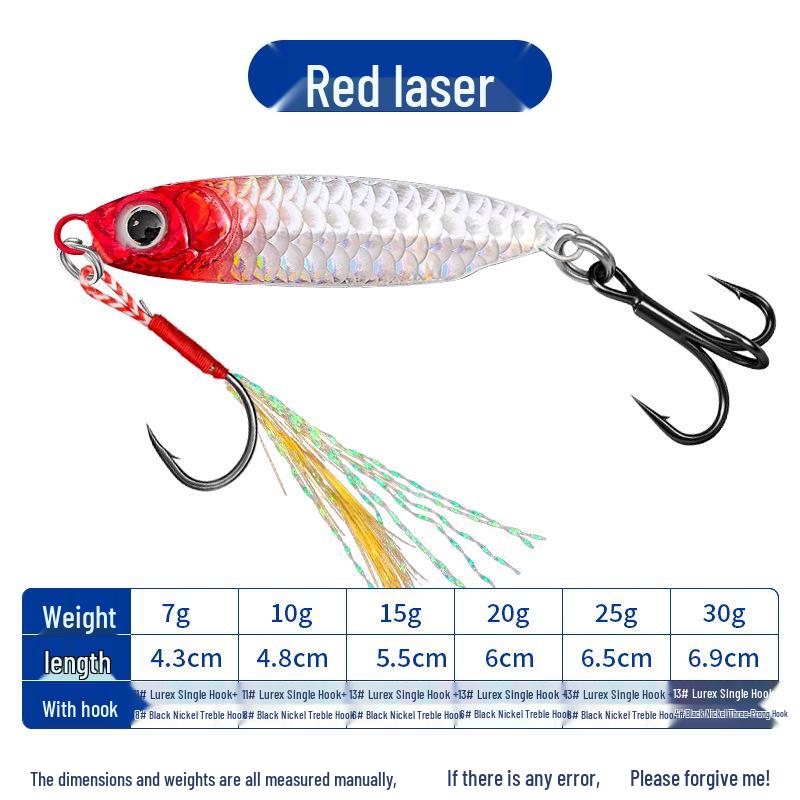 

Universal Sinking Fish Lure: Blue Scale Pattern, Long Cast, Freshwater/Saltwater, Hard Bait 10g Blue Blade Iron Plate