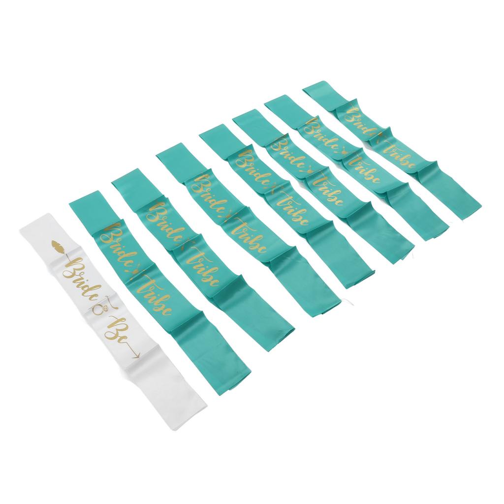 8Pcs Braut Brautjungfer Schärpe Gold Buchstaben Hypoallergen Material Hochzeit Braut zu Werden Schärpe Set für