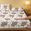 1 Teddy Bear Patterned Frosted Bedsheet, Bedroom Printed Bedspread, Bedding (Excluding Pillowcases)