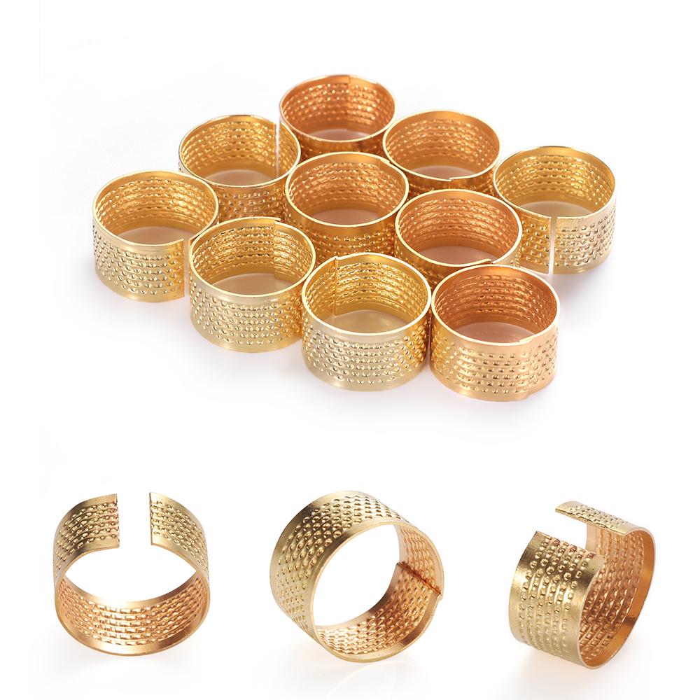 1pc Vintage Gold Finger Protector Needle Thimble Antique Ring Handworking Metal Stitching Tools DIY Crafts Sewing Accessories