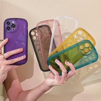Round Camera Frame Clear Phone Case For Iphone 14 Pro Max Case Iphone 13 12 11 X Xs Xr 6 6s 7 8 Plus Se 2022 Soft Tpu Back Cover