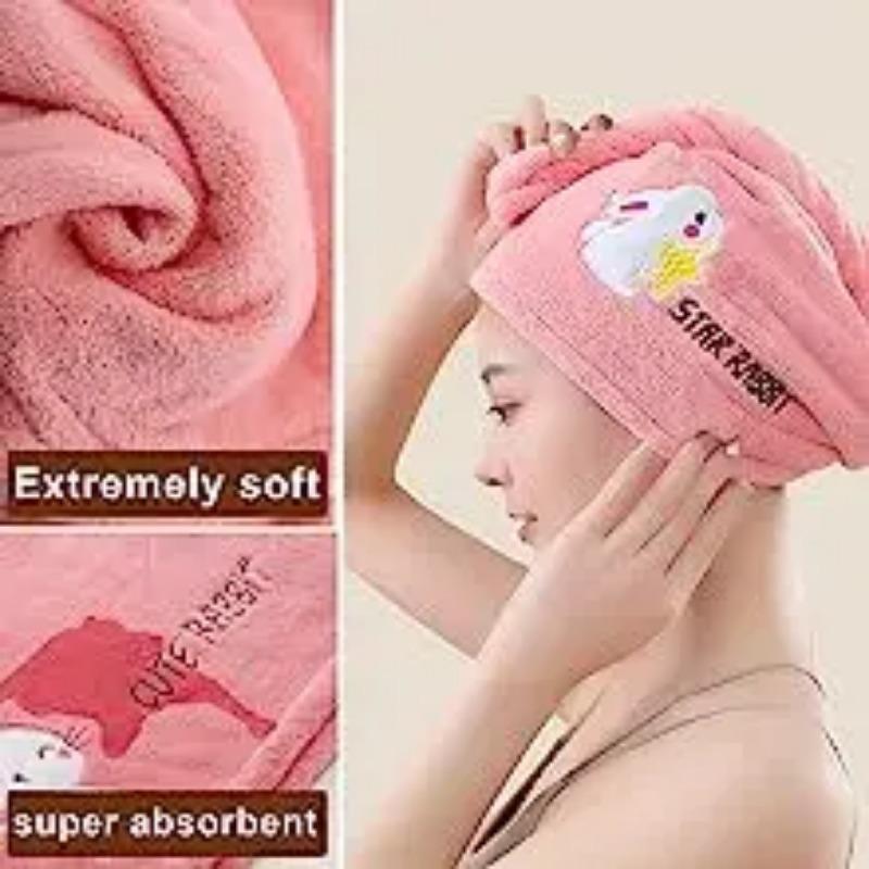 Hair Drying Towel Microfiber Hair Towel Wrap with Buttons Super Absorbent Twist Turban Shower Gift for Kids and Women