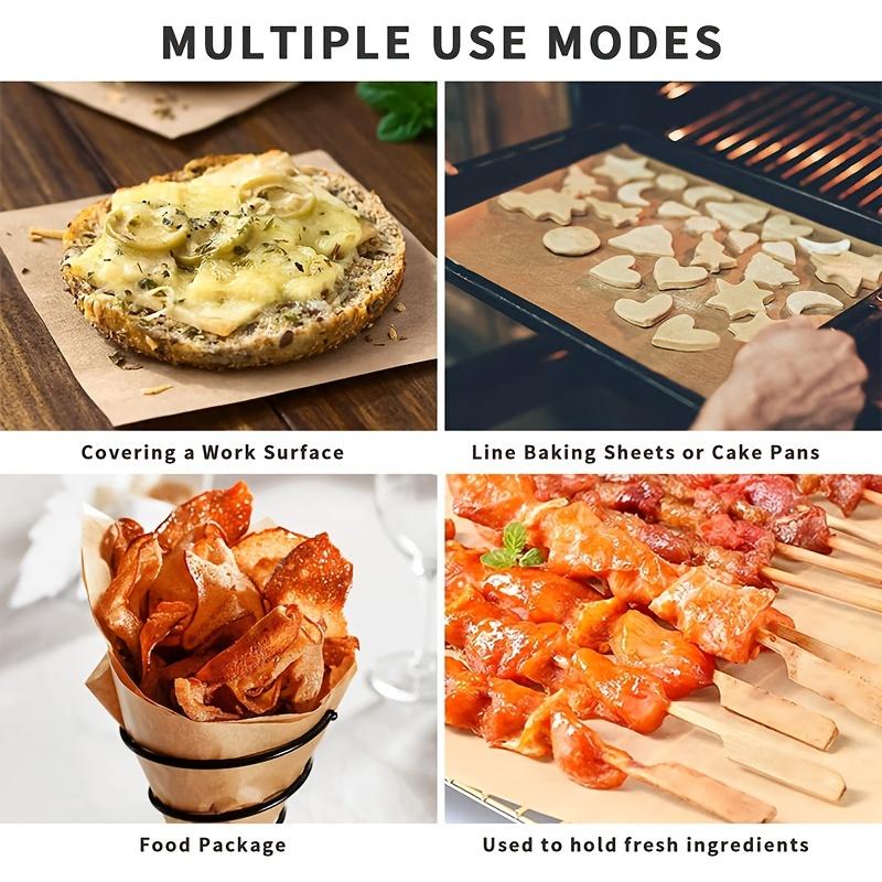 100 Sheets of Unbleached Parchment Baking Paper, Pre-cut Non-stick Parchment Paper, Suitable for Baking, Cooking, Grilling,