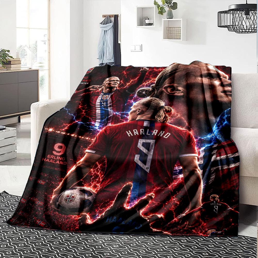 1pc Haaland15 Blanket, Gift, for Men and Women, Soft Blanket, Good for Sofa Bed Couch Travel, Lightweight Flannel Blanket