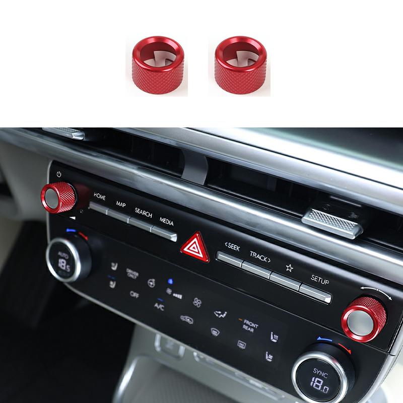 Interior Accessories 2PCS Aluminum Alloy Air Conditioner Volume Knob Ring Cover For Hyundai IONIQ 9 2025 2026 Car Supplies