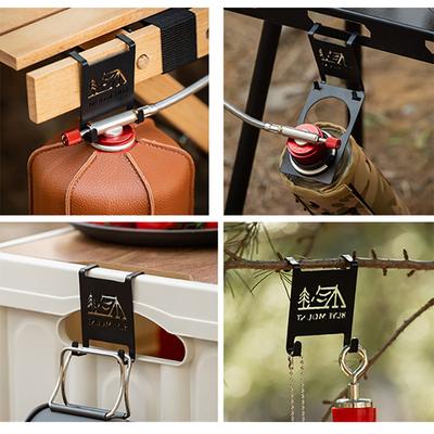 Crochet Suspendu pour Cartouche de Gaz Table de Camping Légère Clip Crochet Métallique Pièce d'Équipement de Survie en Plein Air Installation Facile