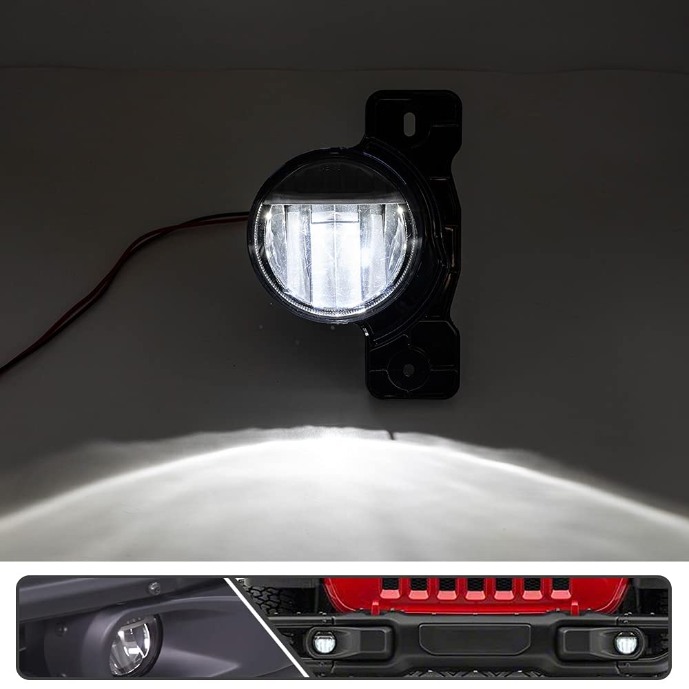 Mingrui Test 2pcs LED Fog Lights Replacement for J'eep Wrangler JK JL Gladiator JT OEM Factory Fog Lamp