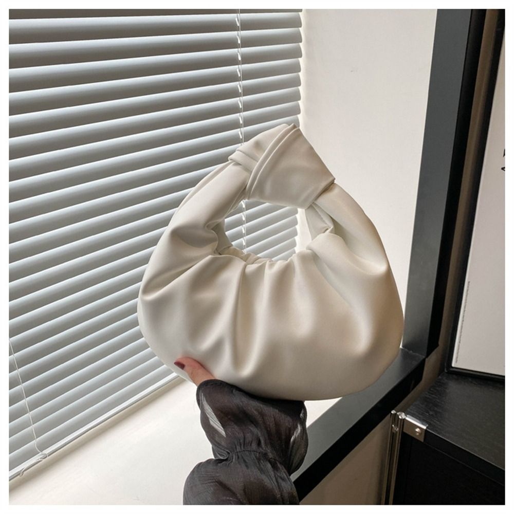 Casual PU Leather Shoulder Bags Large Capacity Solid Color Totes Lightweight Underarm Bags for Women Girls