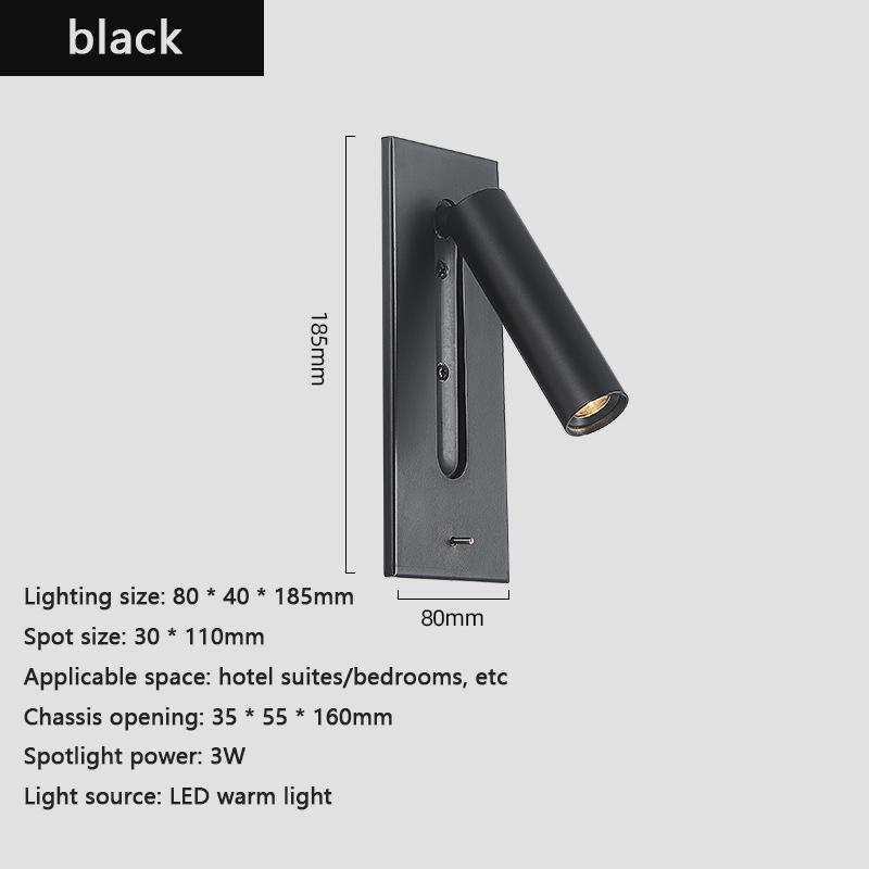 Indoor Led Wall Lamps 3W with USB Charge Wall Lamp Bedroom Living Room  Modern Wall Light Aisle with Switch Wall Sconce