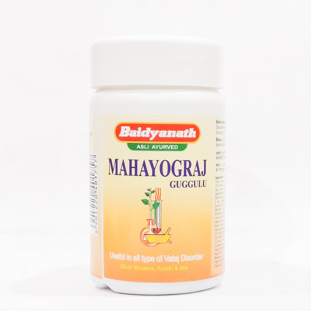 Baidyanath Mahayograj Guggulu Tabletten | Traditionelle ayurvedische Mischung für Gelenkflexibilität, Muskelkomfort & Körperbalance | 80 Tabletten