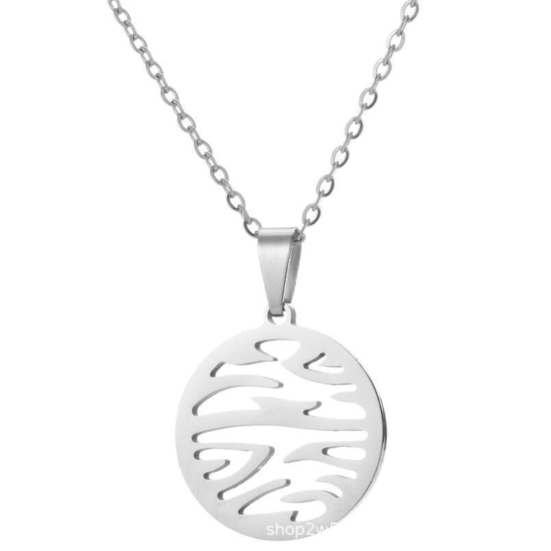 Geometric Moon Cat  Bird Origami Pendant Necklace in Stainless Steel