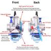 PWK 21Mm Carburetor, Universal Mortorcycle Racing With Blue Float Bowl Horn Cup Intake Manifold Fit For 2T 4T Engine Scooter Motorcycle ATV Quad Pit