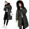 Autumn and Winter Tooling Style Lace-up Medium and Long Cotton-padded Clothes Women's Winter Jackets Women's Hooded Big Fur Collar