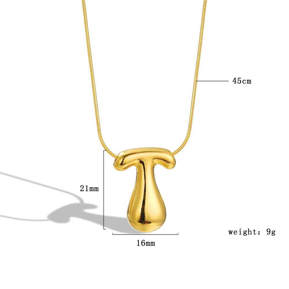 [9.30% off from 10 pieces] Balloon bubble chubby 26-letter necklace bare body simple pendant