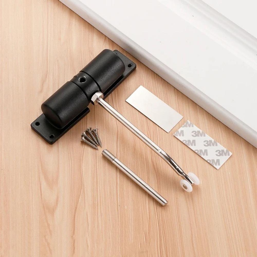 

Automatic Adjustable Closer Surface Mounted Automatic Heavy Duty Safety Spring Closer for Interior Exterior Black Door Closer чёрный