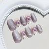 Square Press On Nail Cats Eye Fake Nail Butterfly Design Full Cover Glues On Nail Glossy Acrylic Nail Artificial Nail