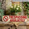 2D Flat, 1pc Vintage No Trespassing Aluminium Decorative Sign - Retro Wall-Mounted Plaque Suitable for Home, Garage, Bar, Cafe Decor - / Decoration