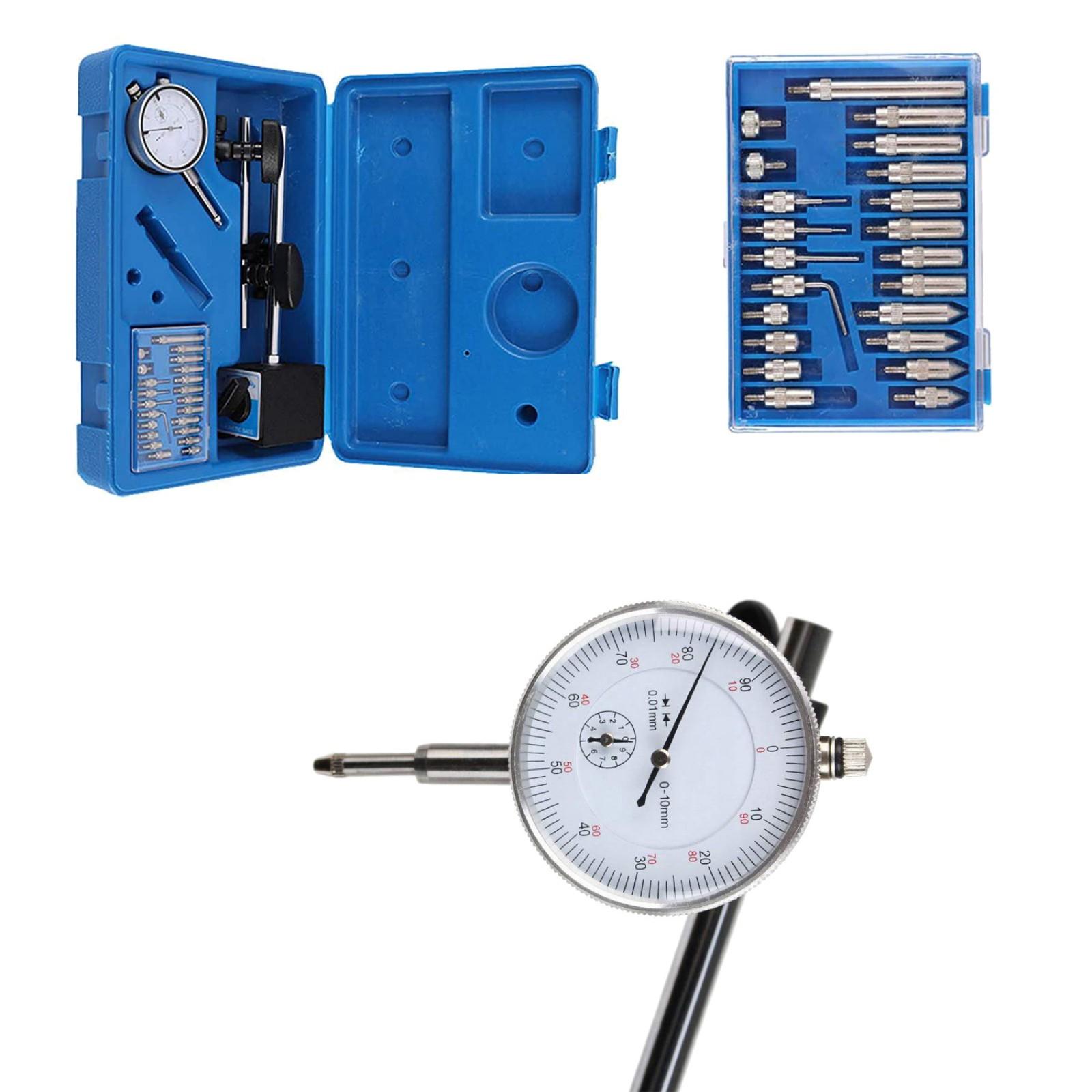 

Long Arm Adjustable Rotates Test Indicator Magnetic Mount Professional Repair Man Tool with Case Storage for Workshop Use 1