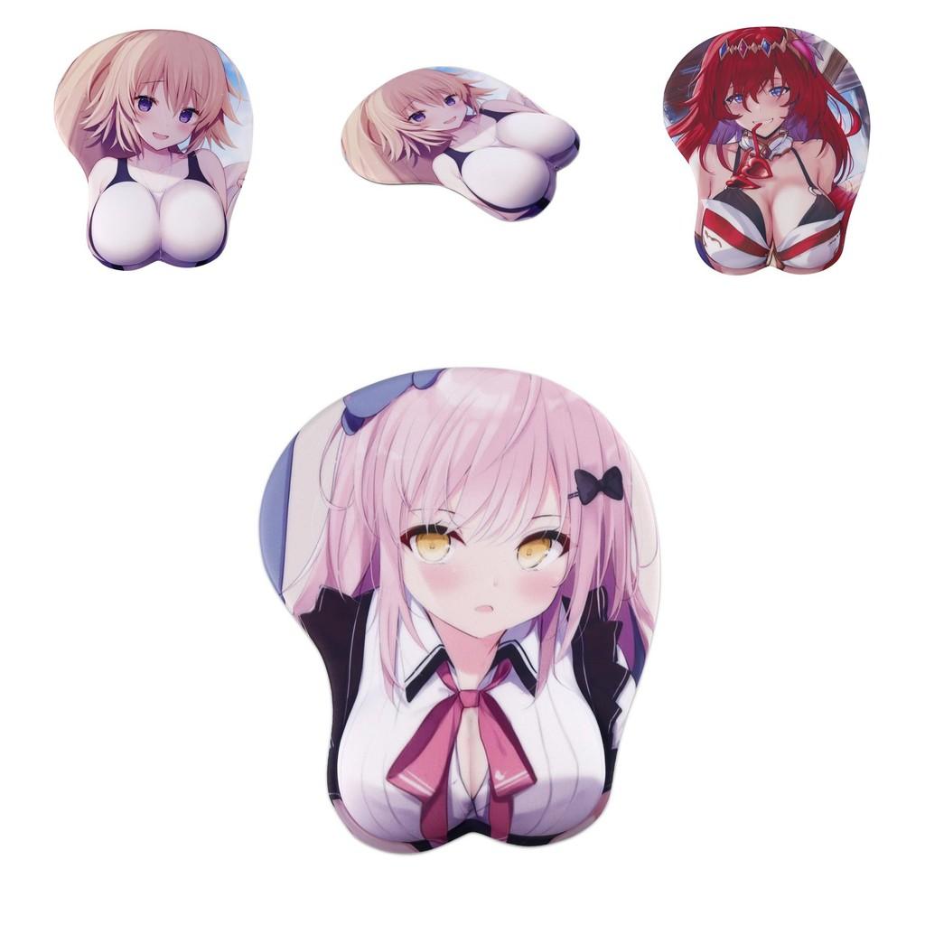 Miękka i ergonomiczna dwuwymiarowa podkładka pod mysz z anime z klatką piersiową 3D dla wygody