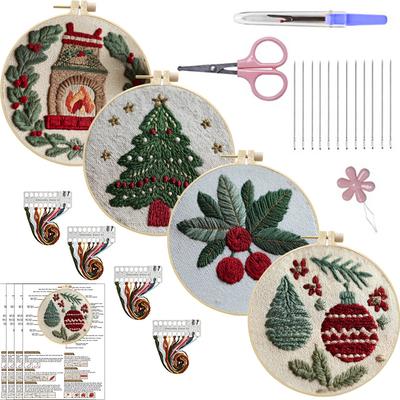 1pc Christmas Pattern Embroidery DIY Craft Kit - Creative Craft Sewing