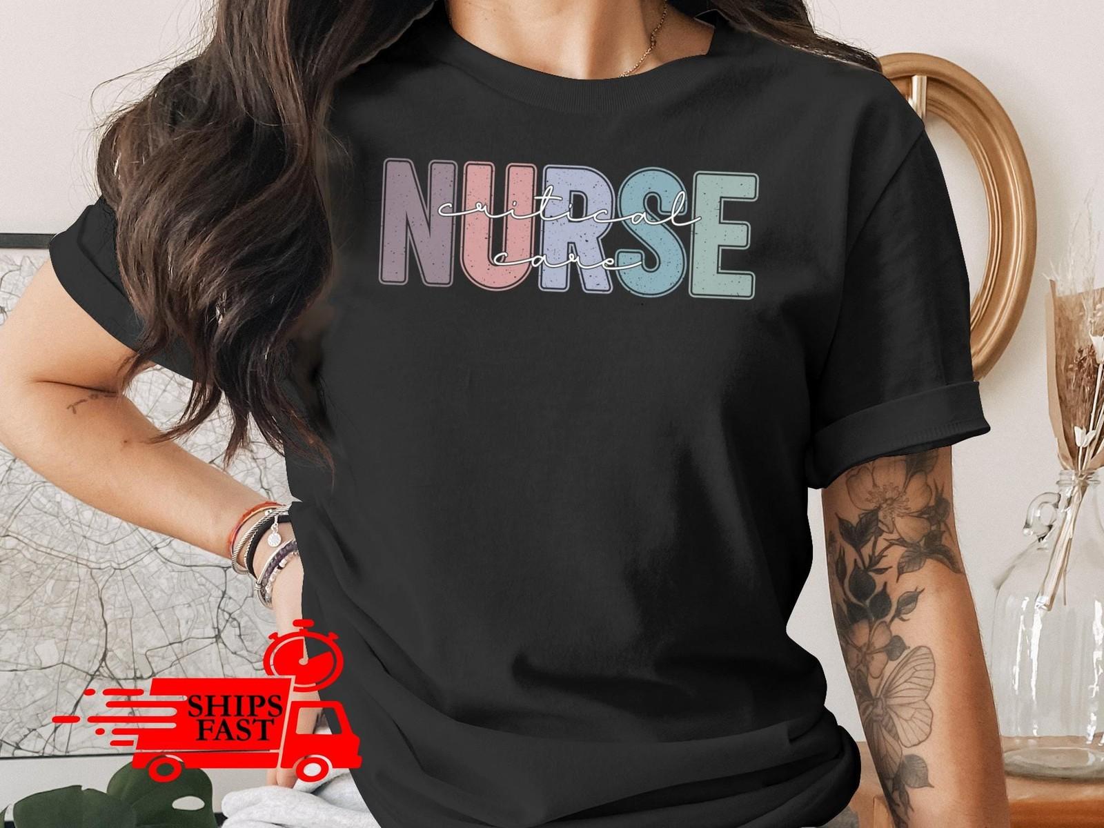 Critical Care Nurse T-Shirt Retro Comfort Colors Cute Nurse Life Gift S