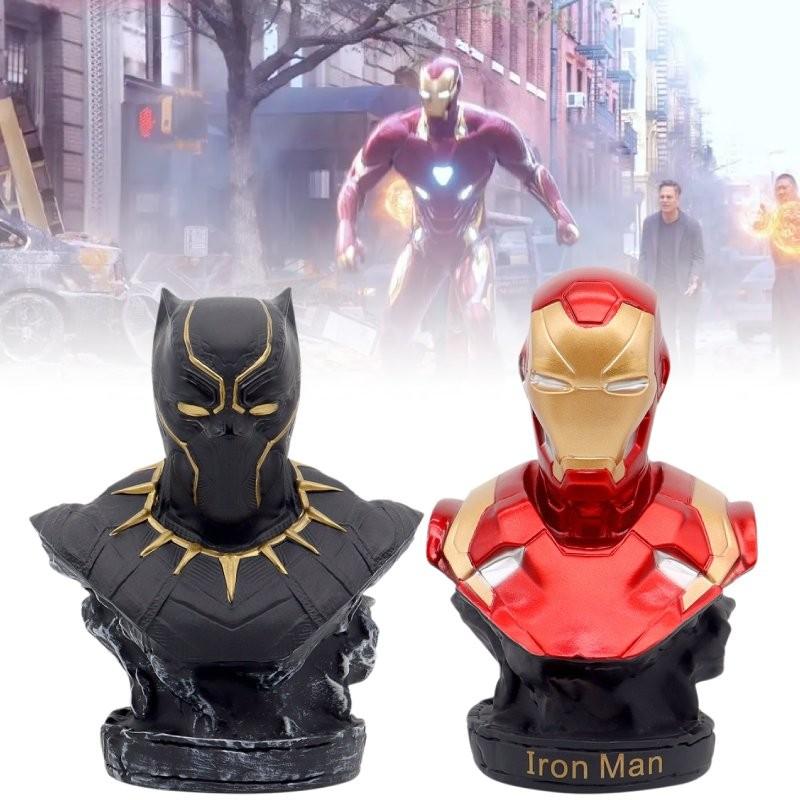 Atemberaubendes 16cm Eisen Schwarzer Panther Halbfigurenmodell Perfekt für Schreibtischdekoration Geschenke
