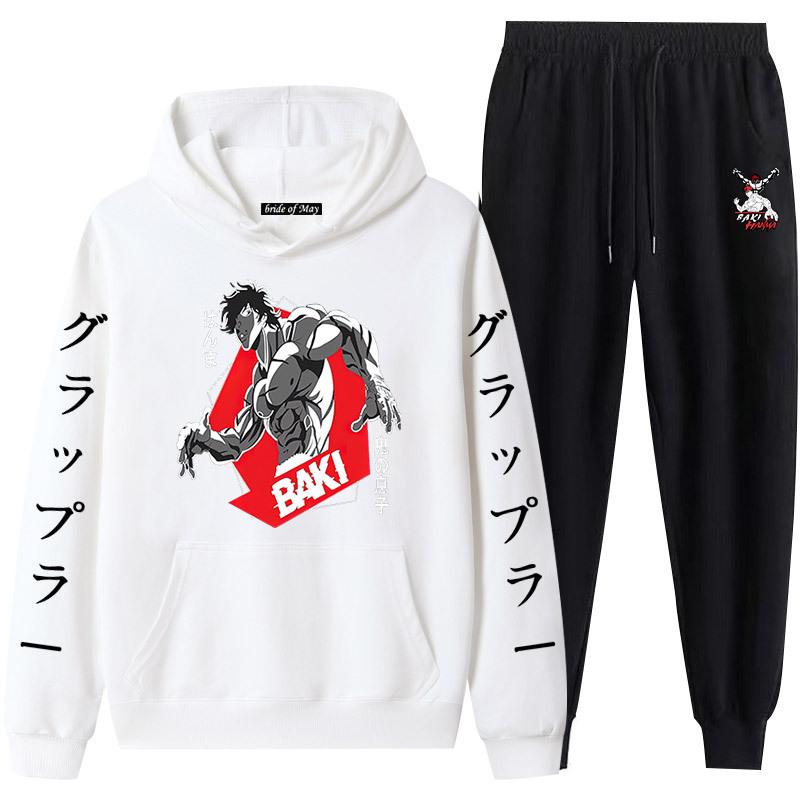 Anime Baki der Grappler Muster Männer der Trainingsanzug Sets Casual Hoodie Und Hosen 2 stücke Sets Mode Sweatshirt Harajuku Pullover