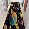 Solar System Galaxy Runner Rug Cute Cartoon Planets Design Soft Non-Slip Floor Mat Space Themed Decor Carpet for Kids Bedroom