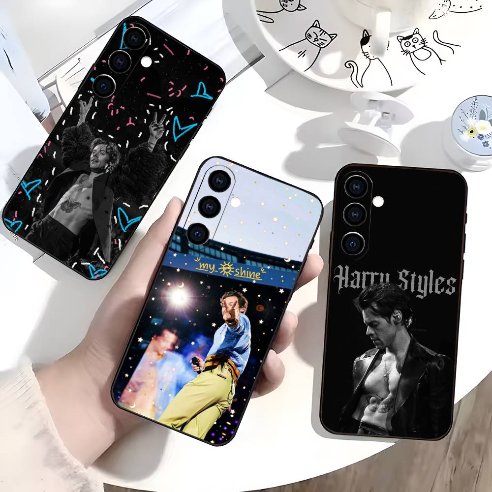 H-Harry S-Styles Phone Case For Samsung Galaxy A73,A72,A71,A70,A53,A52,A51,Soft Silicone Black Cover